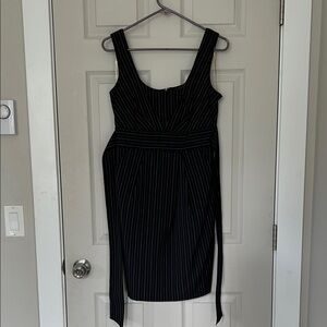 Studio Y Black Pinstripe Midi Dress